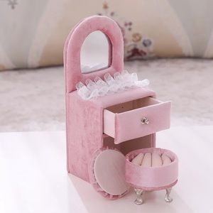 Jewelry box dresser ring necklace storage pink cute mini home decor organizer